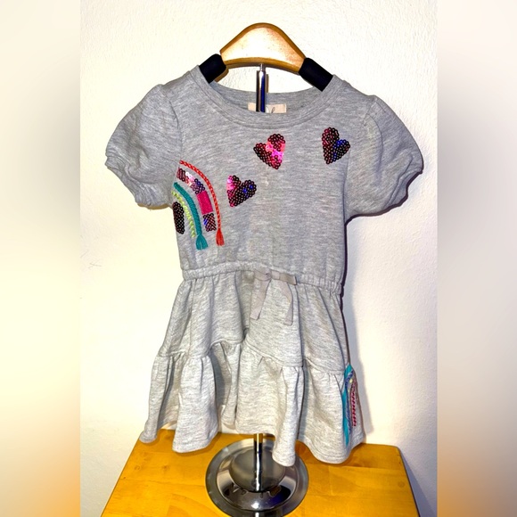 Peek girls sequin rainbow and hearts dress, size 4T, NWT - Picture 1 of 6